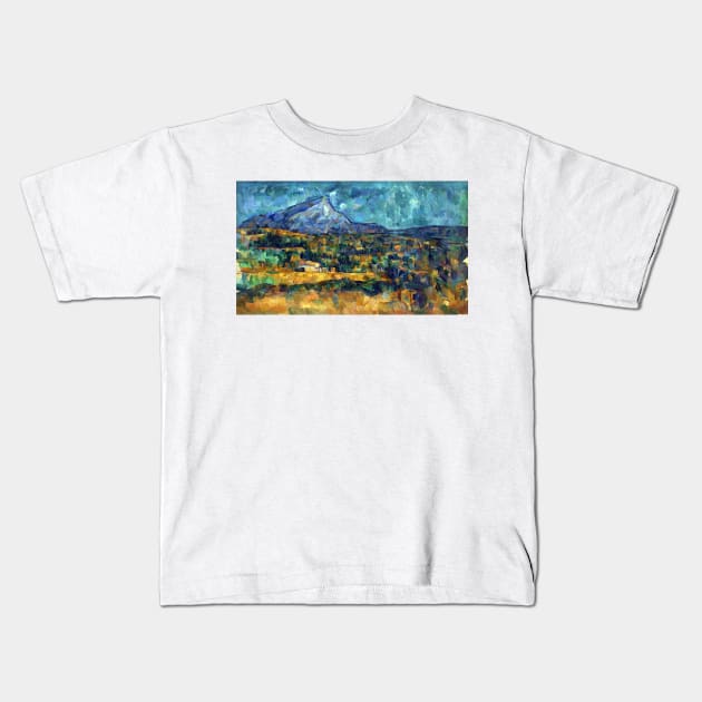 Paul Cezanne Mont Sainte-Victoire Kids T-Shirt by pdpress